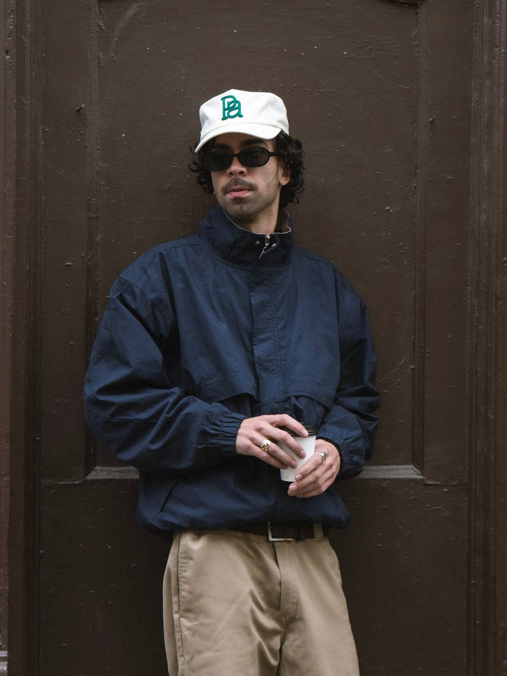 MONOGRAM HERRINGBONE CAP | OFF WHITE